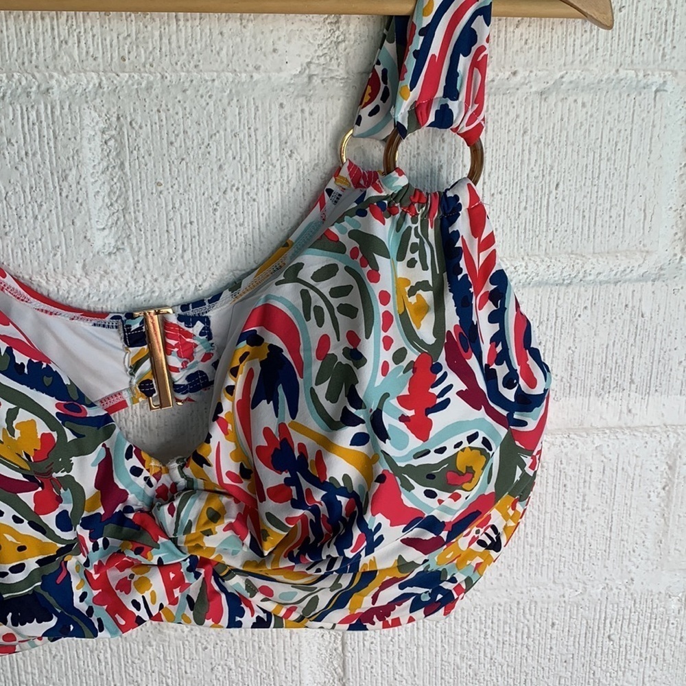 Anne Cole Colorful Underwire Twist Front Bikini Bright Swim Top sz 22 W - Picture 5 of 10